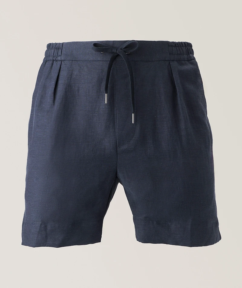 Piece-Dyed Silk-Linen Shorts