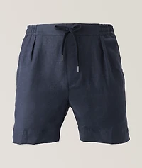 Piece-Dyed Silk-Linen Shorts