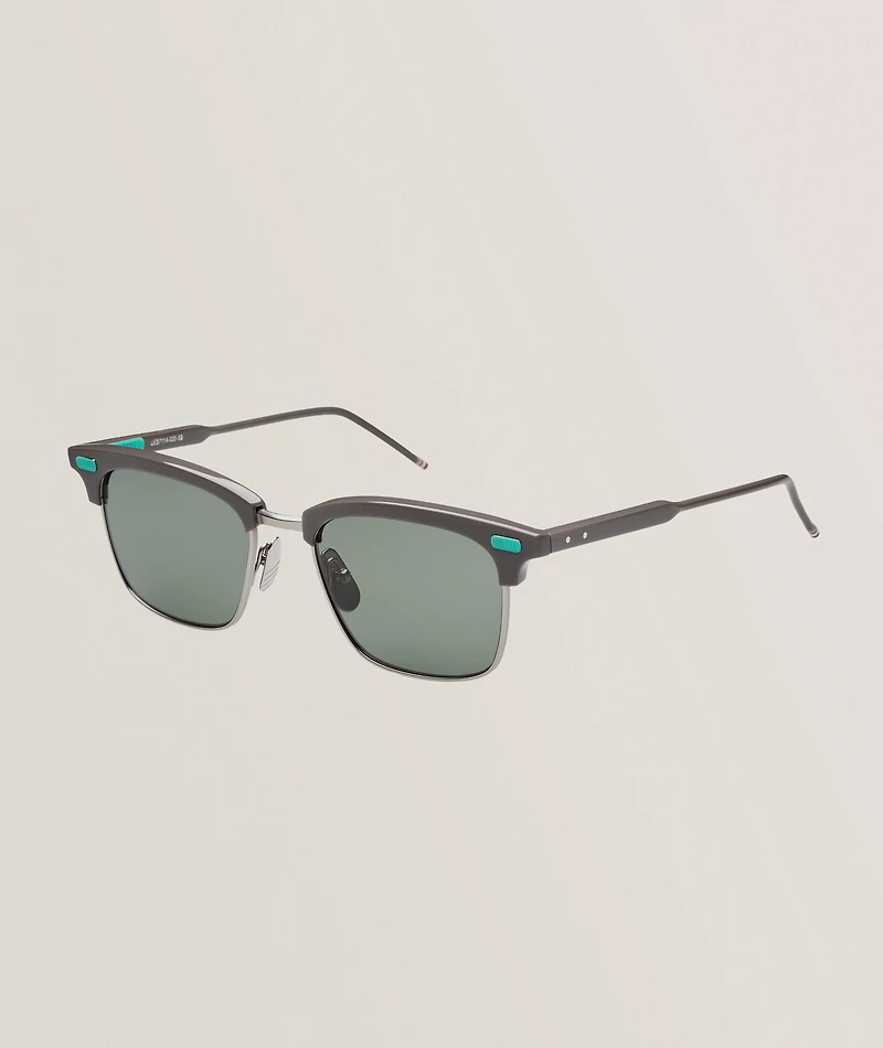 Acetate & Titanium Rectangular Sunglasses