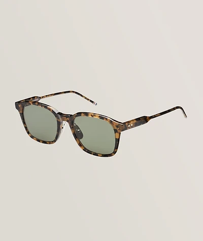 Tortoiseshell Acetate Rectangular Sunglasses