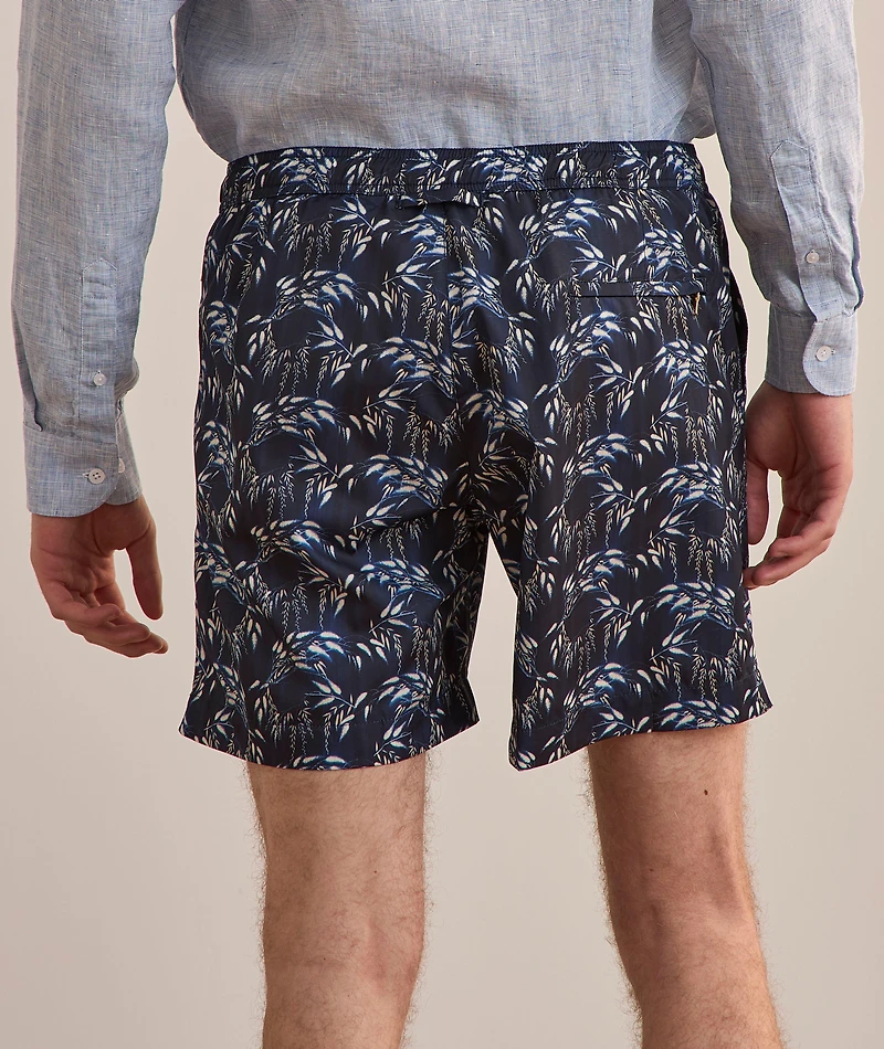 Leaf-Print Swim Shorts