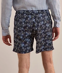 Leaf-Print Swim Shorts