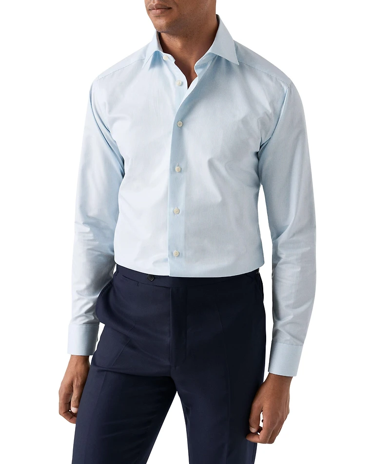 Contemporary-Fit Fine Stripe Twill Shirt
