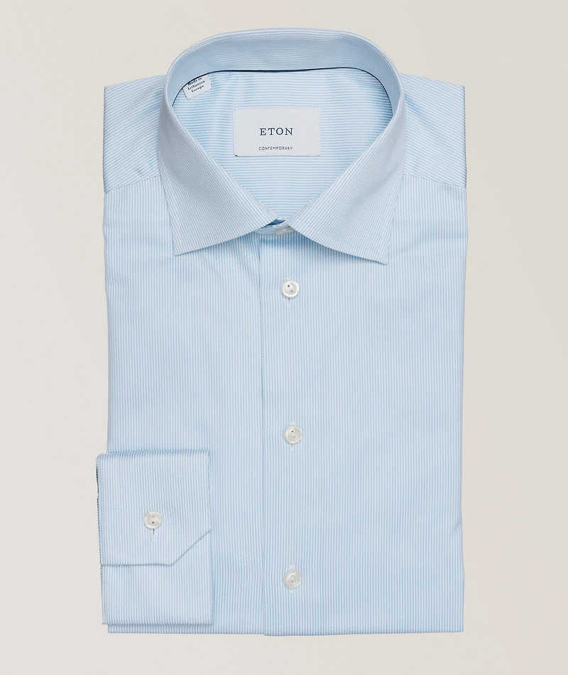 Contemporary-Fit Fine Stripe Twill Shirt