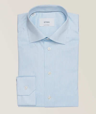 Contemporary-Fit Fine Stripe Twill Shirt