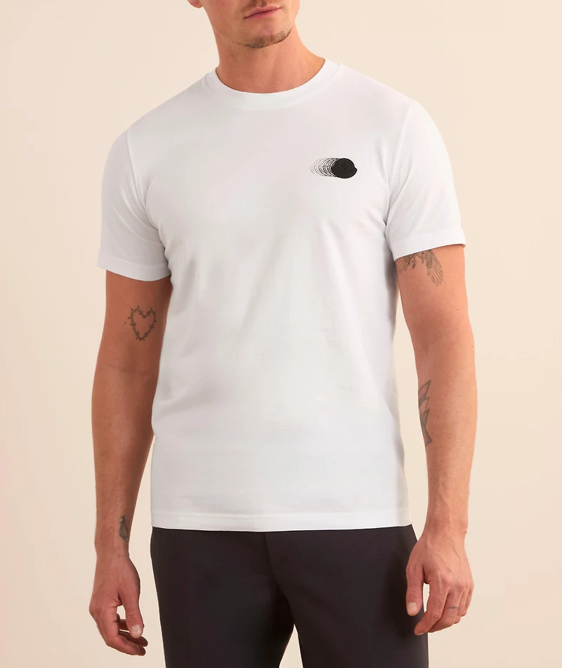 Faded Logo Motif Crewneck T-Shirt