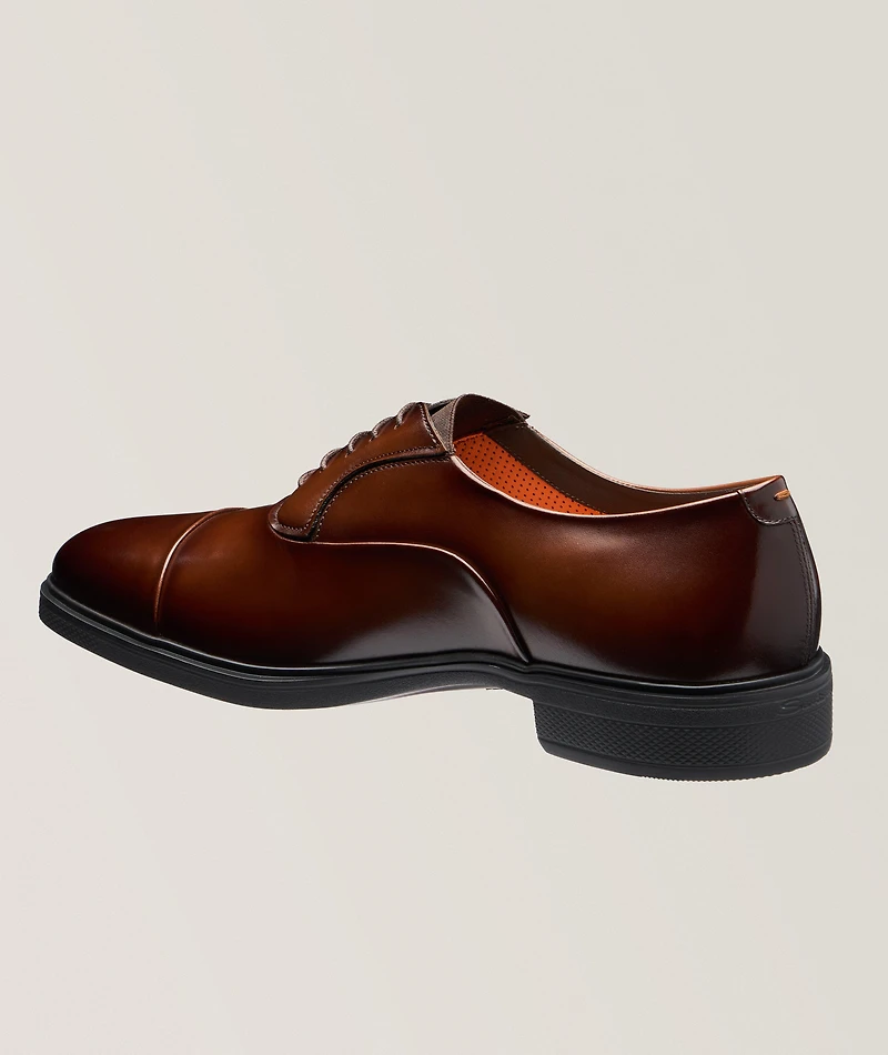 Easy Burnished Leather Cap-Toe Oxfords