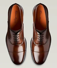 Easy Burnished Leather Cap-Toe Oxfords