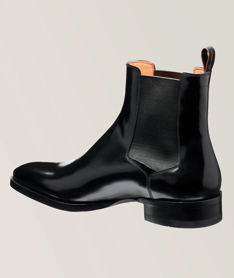Polished Leather Chelsea Boots