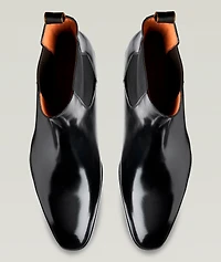 Polished Leather Chelsea Boots