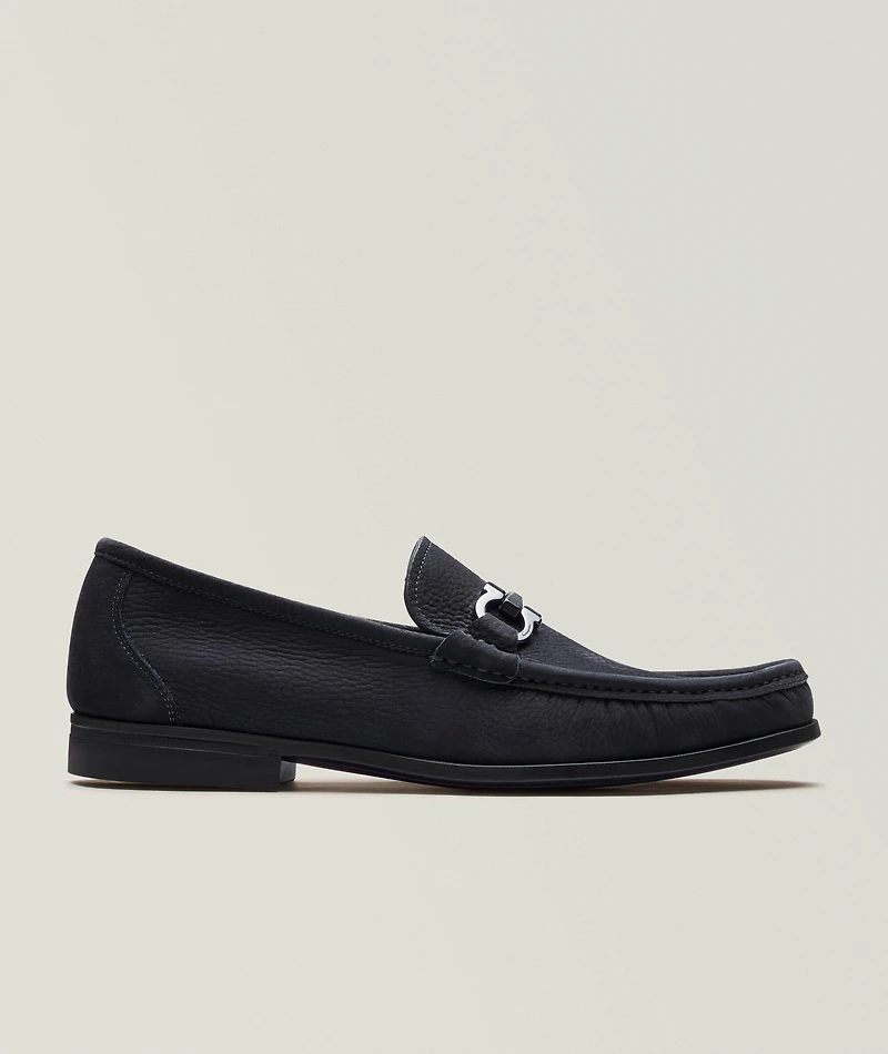 Grandioso Double Gancini Suede Loafers