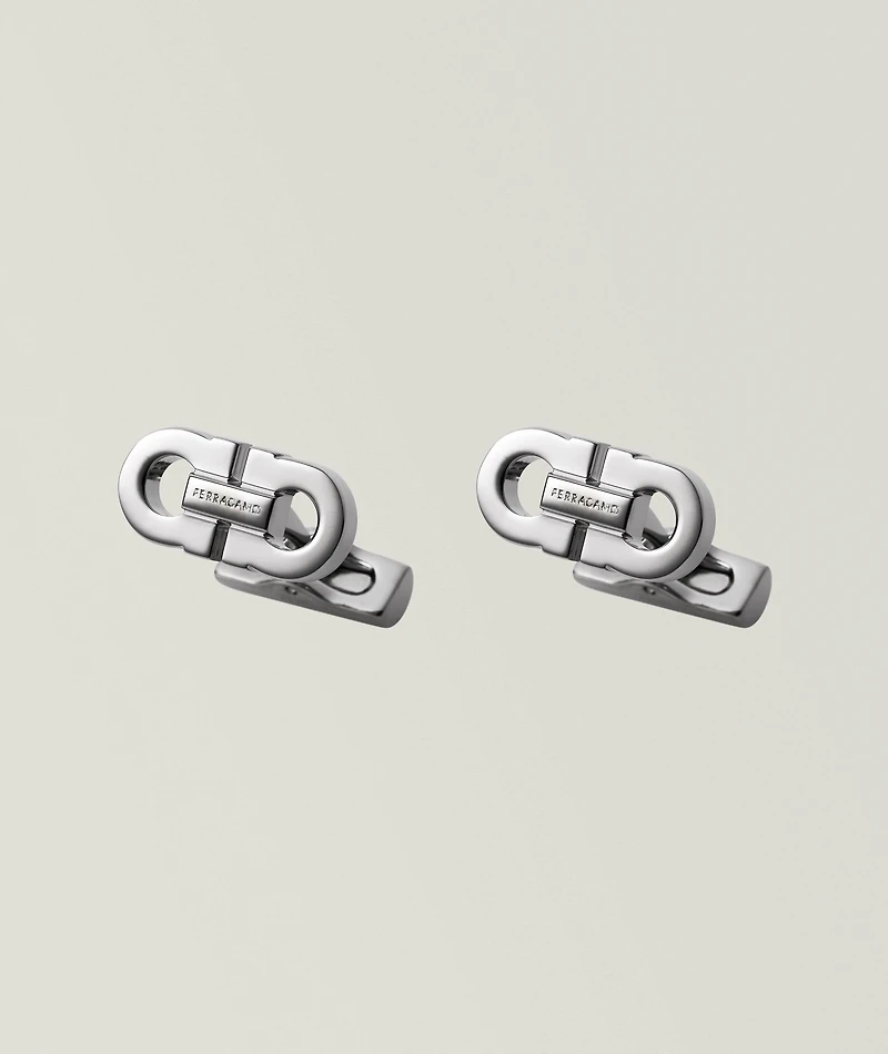 Double Gancini Engraved Cufflinks