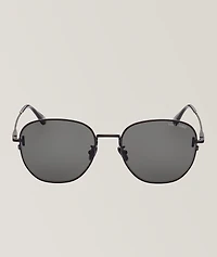 Metal T-Inlay Round Sunglasses