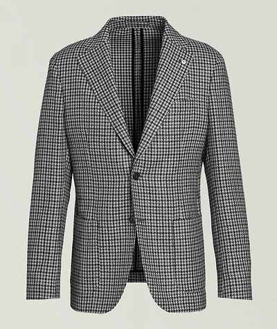 Houndstooth Wool-Silk-Linen Sport Jacket
