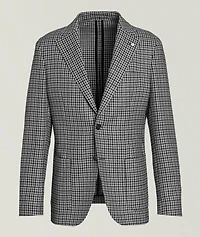 Houndstooth Wool-Silk-Linen Sport Jacket