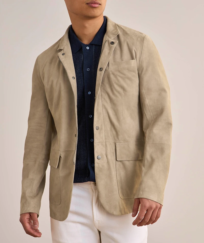 Stand Collar Leather Jacket