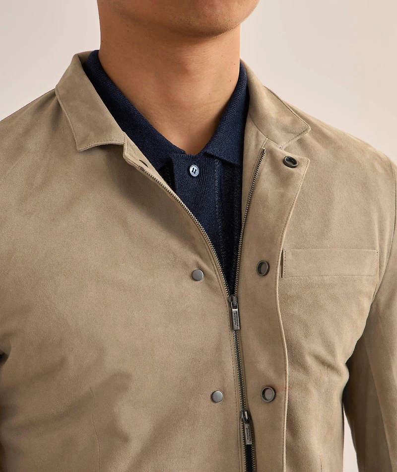 Stand Collar Leather Jacket