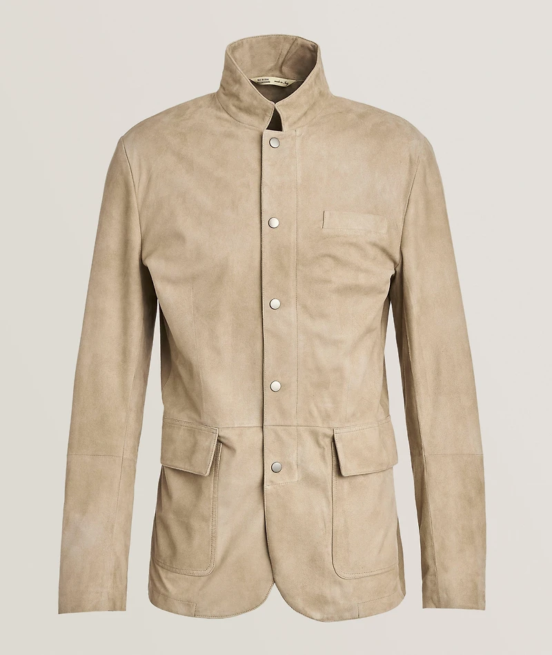 Stand Collar Leather Jacket