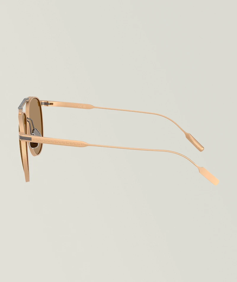 Intarsia Rays Aviator Titanium Sunglasses