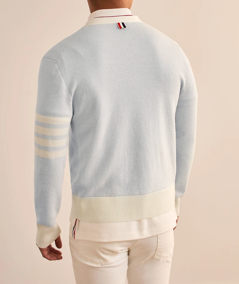 4-Bar Linen-Cotton Cardigan
