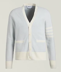 4-Bar Linen-Cotton Cardigan