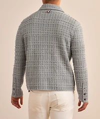 Seersucker Knit Tweed Jacquard Cardigan