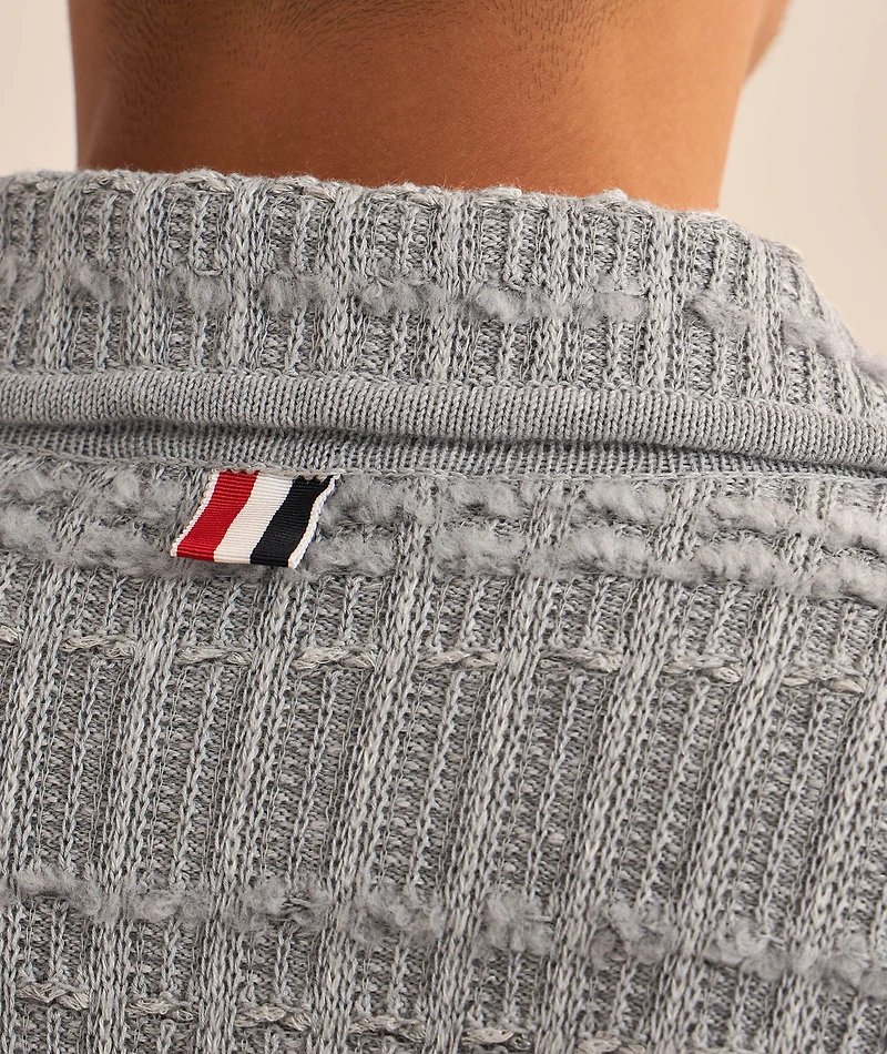 Seersucker Knit Tweed Jacquard Cardigan