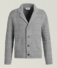 Seersucker Knit Tweed Jacquard Cardigan
