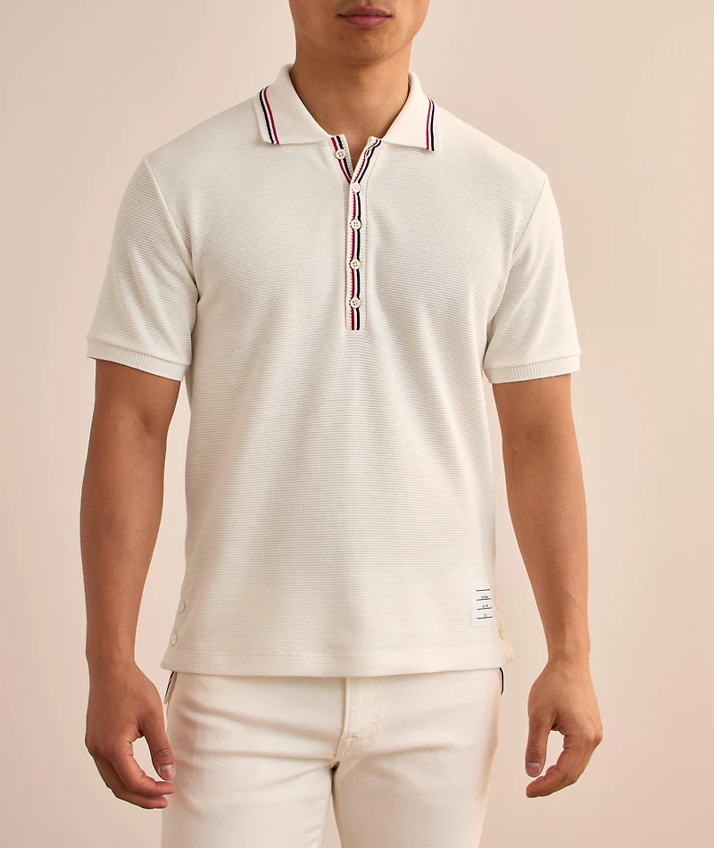 Cotton Waffle Tipped Polo