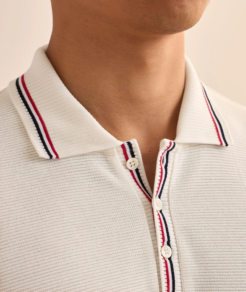 Cotton Waffle Tipped Polo