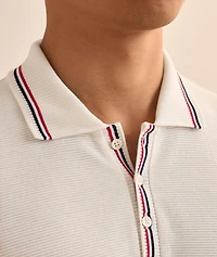 Cotton Waffle Tipped Polo