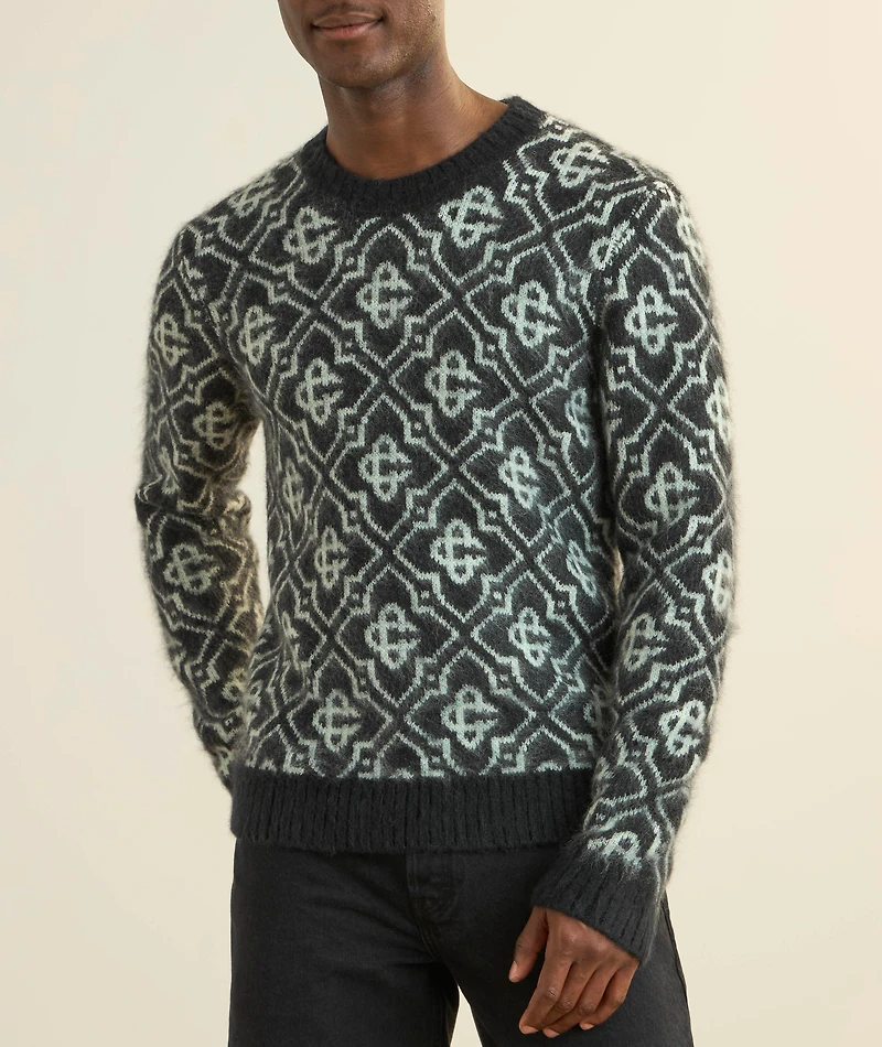 Monogram Mohair-Blend Crewneck Sweater