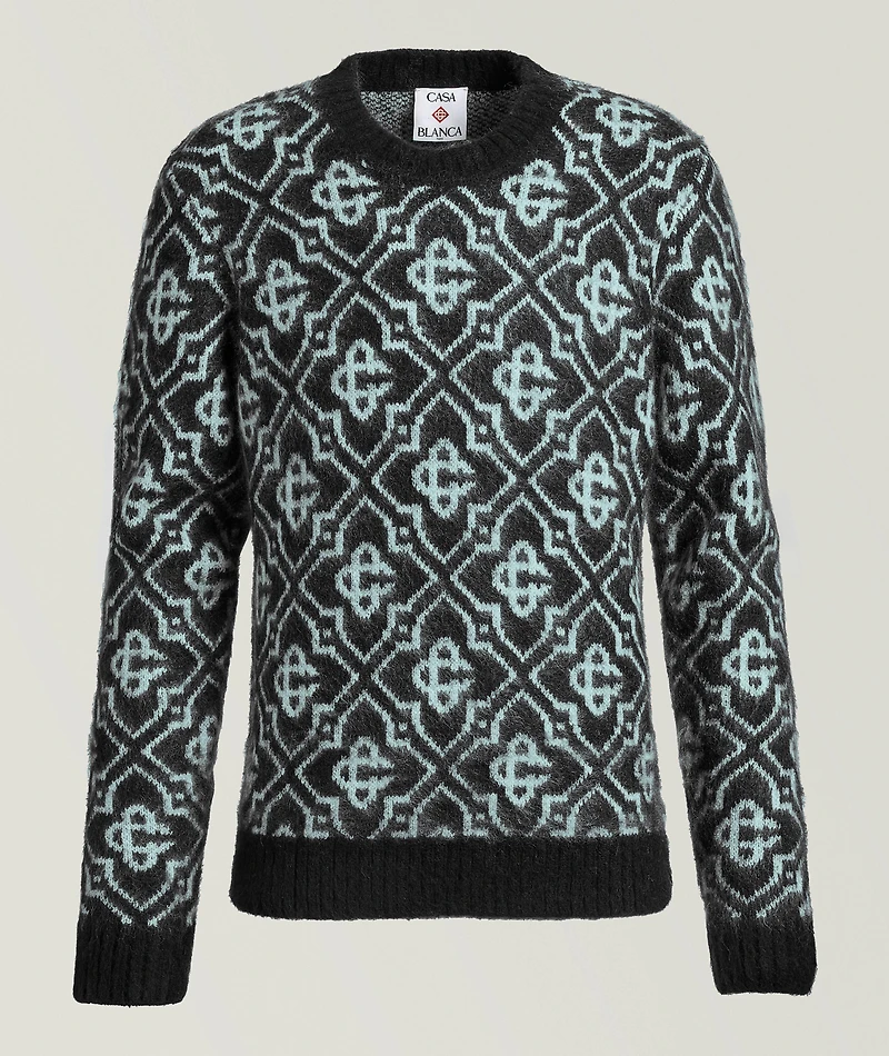 Monogram Mohair-Blend Crewneck Sweater