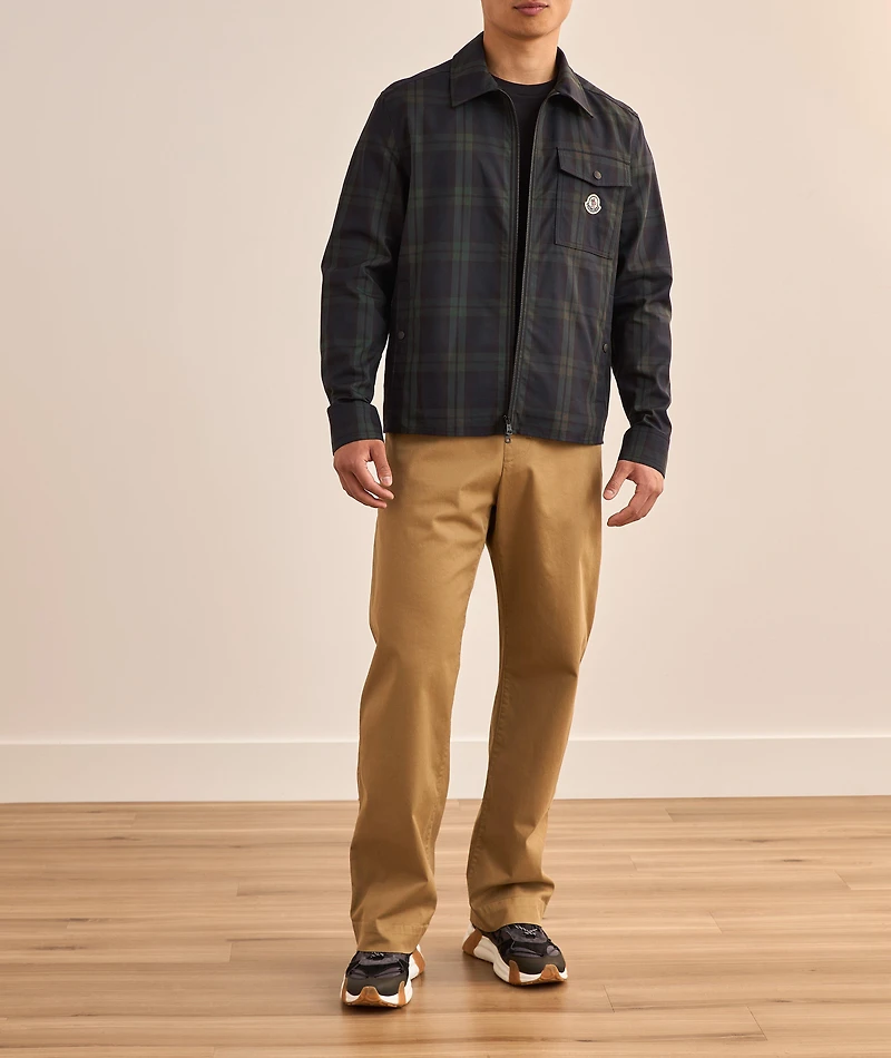 Checked Cotton Gabardine Overshirt