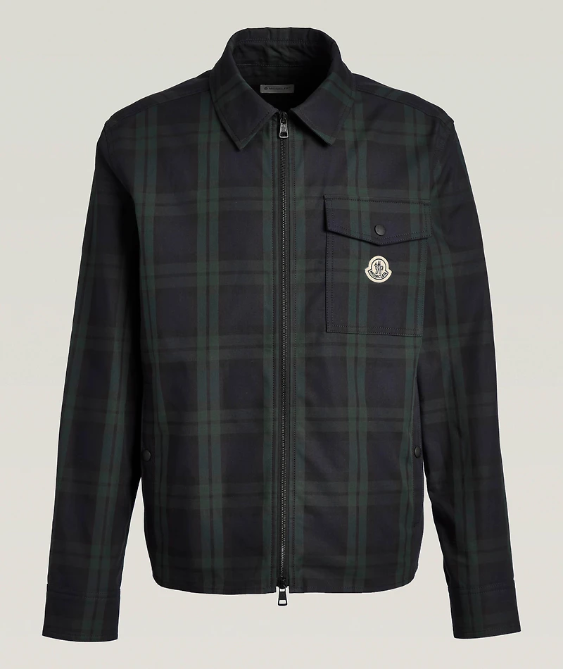 Checked Cotton Gabardine Overshirt
