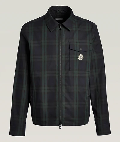 Checked Cotton Gabardine Overshirt