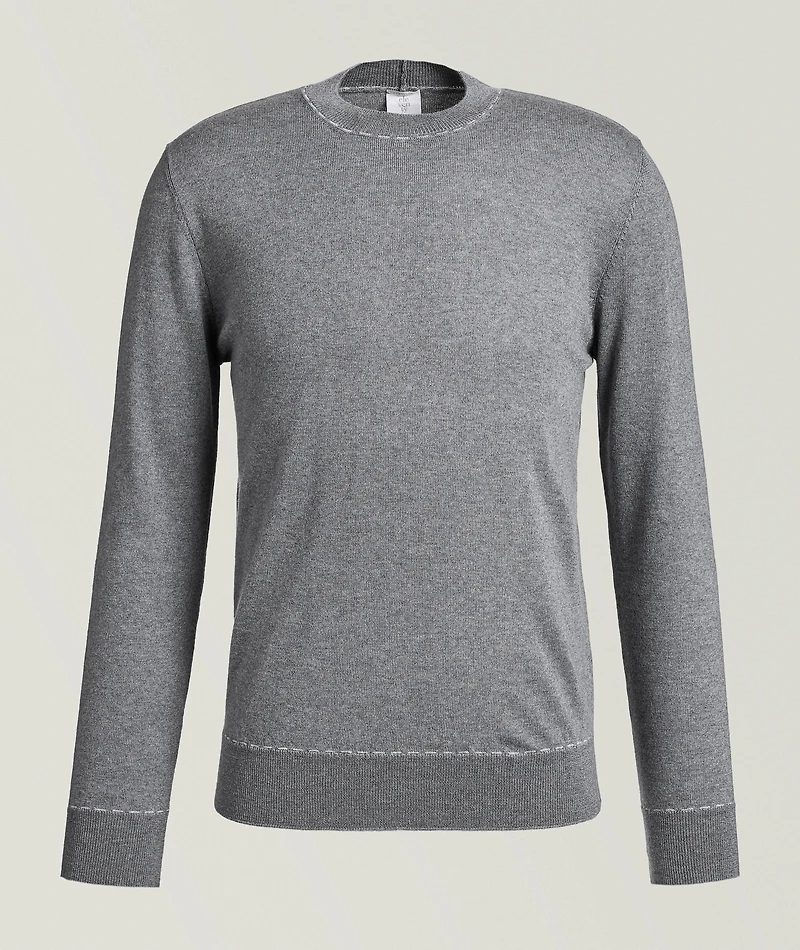 Mélange Wool Contrast Stitch Sweater