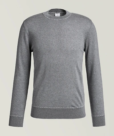 Mélange Wool Contrast Stitch Sweater