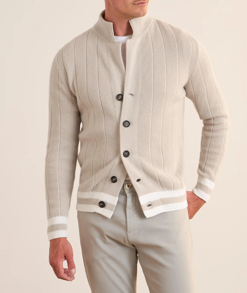 Rib-Knit Cashmere Cardigan