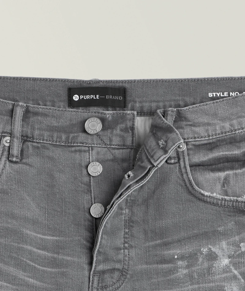 P001 Worn Knee Slit Skinny Jeans