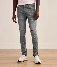 P001 Worn Knee Slit Skinny Jeans