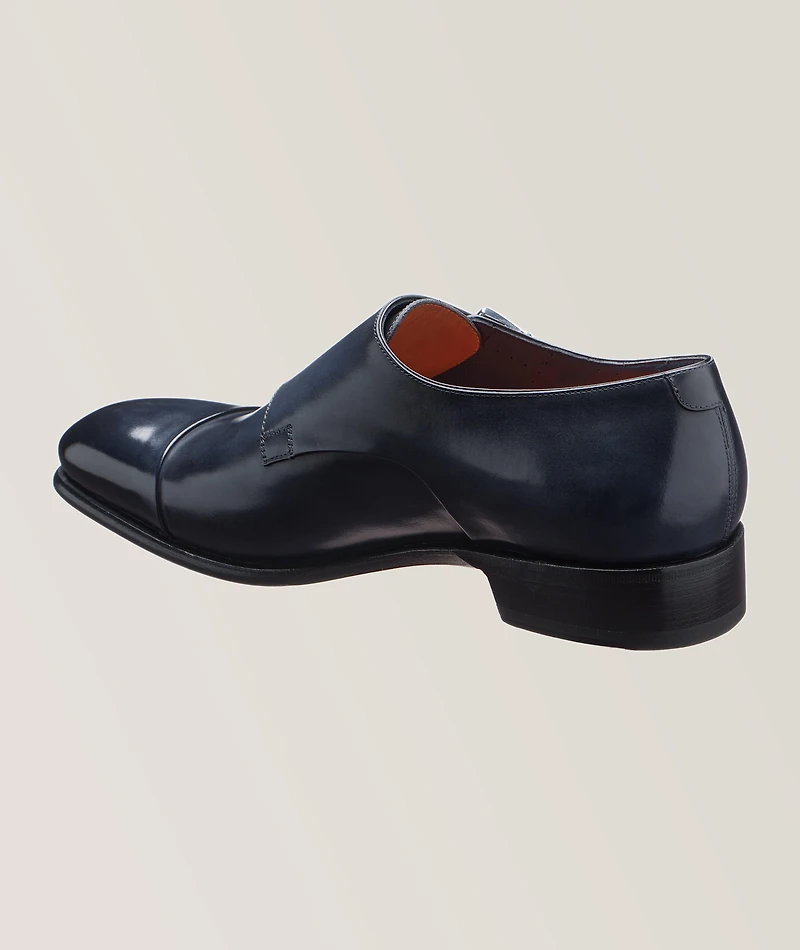 Carter Burnished Leather Monkstraps