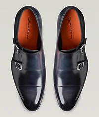 Carter Burnished Leather Monkstraps