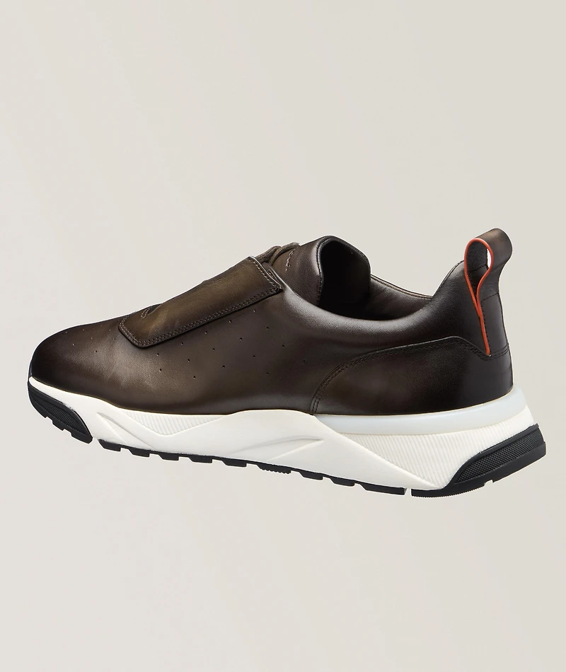 Soft Burnished Leather Sneakers
