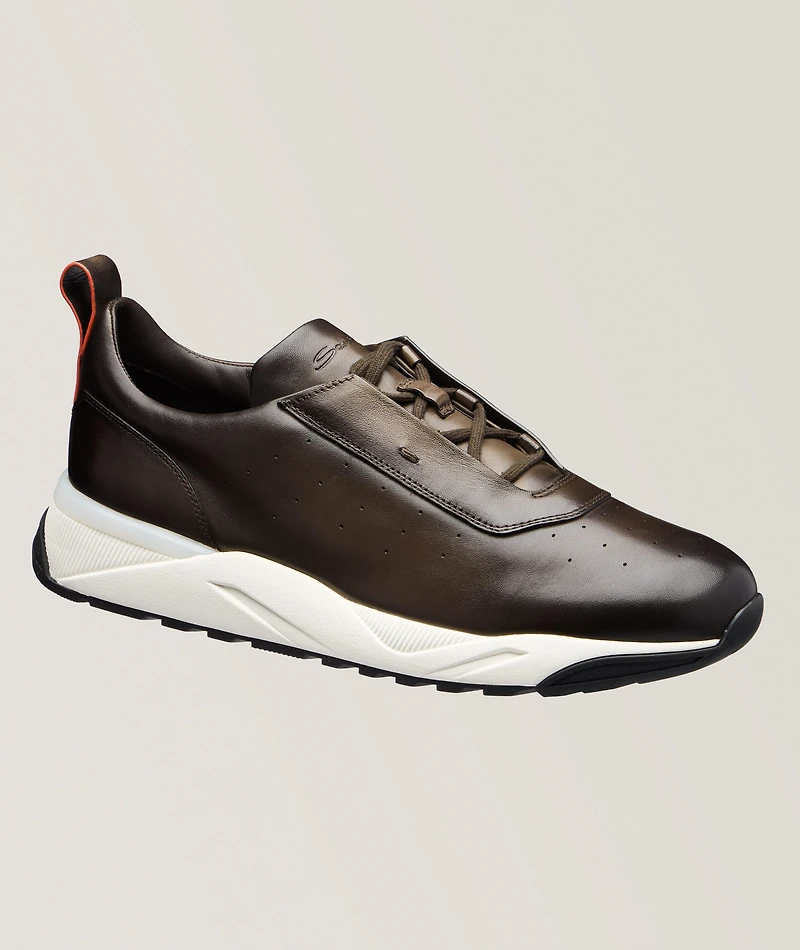 Soft Burnished Leather Sneakers