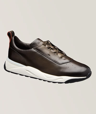 Soft Burnished Leather Sneakers