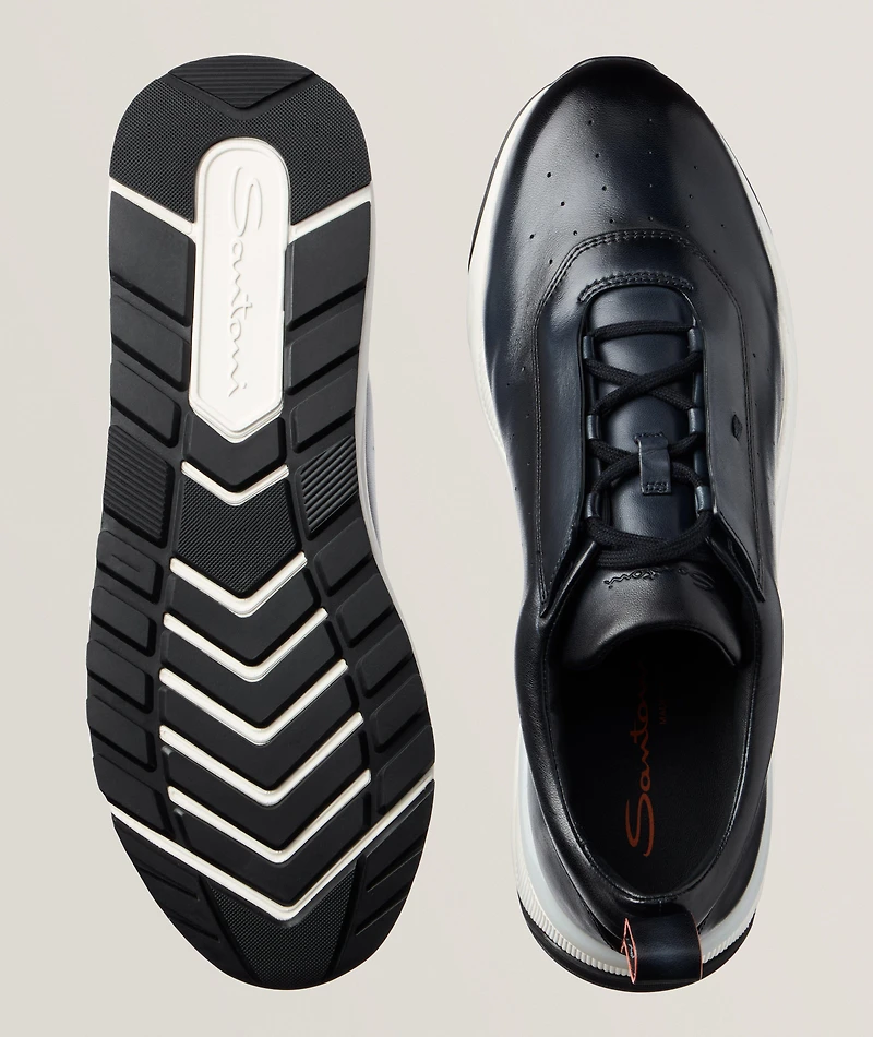 Soft Burnished Leather Sneakers