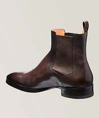 Burnished Leather Chelsea Boots