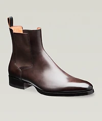 Burnished Leather Chelsea Boots