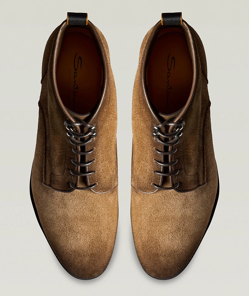 Burnished Unconstructed Suede Boots